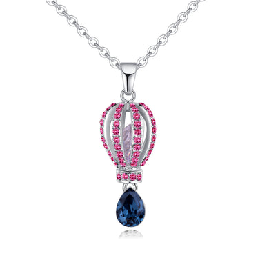 Fashion Hot Air Balloon Pendants Necklaces For Women Water Drop Crystal From Swarovski Necklaces Wedding Jewelry Gift