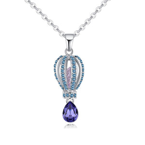 Fashion Hot Air Balloon Pendants Necklaces For Women Water Drop Crystal From Swarovski Necklaces Wedding Jewelry Gift