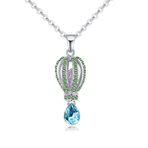 Fashion Hot Air Balloon Pendants Necklaces For Women Water Drop Crystal From Swarovski Necklaces Wedding Jewelry Gift