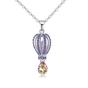 Fashion Hot Air Balloon Pendants Necklaces For Women Water Drop Crystal From Swarovski Necklaces Wedding Jewelry Gift
