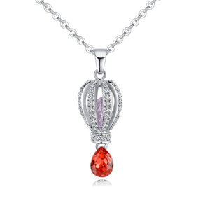 Fashion Hot Air Balloon Pendants Necklaces For Women Water Drop Crystal From Swarovski Necklaces Wedding Jewelry Gift