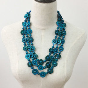 Bohemian Coconut shell Wood Bead Pendant Necklaces Women Ethnic Jewelry Handmade Beaded Hanging Long Necklace Statement