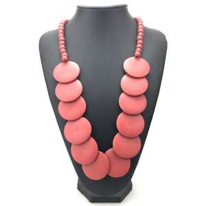 Fashion Jewelry Long Wood Beads Statement Necklace Bohemian Women Multicolor Big Beaded Pendant Necklace 2018
