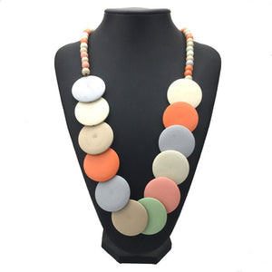 Fashion Jewelry Long Wood Beads Statement Necklace Bohemian Women Multicolor Big Beaded Pendant Necklace 2018
