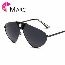 Carica l'immagine nel visualizzatore di Gallery, Decorazione in pelle MARC Occhiali da sole polarizzati al 100% Donna Marca Specchio Pilota Rivestimento Tonalità riflettenti Uomo UV400 Trendy 