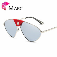 Carica l'immagine nel visualizzatore di Gallery, Decorazione in pelle MARC Occhiali da sole polarizzati al 100% Donna Marca Specchio Pilota Rivestimento Tonalità riflettenti Uomo UV400 Trendy 
