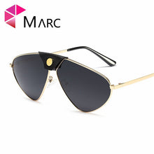 Carica l'immagine nel visualizzatore di Gallery, Decorazione in pelle MARC Occhiali da sole polarizzati al 100% Donna Marca Specchio Pilota Rivestimento Tonalità riflettenti Uomo UV400 Trendy 