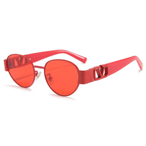 MARC Oval Sunglasses  Metal Sun Glasses Men Trendy Brand Design UV400 Goggles Oculos Women