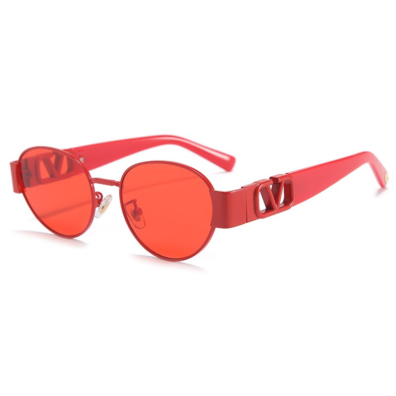 MARC Oval Sunglasses  Metal Sun Glasses Men Trendy Brand Design UV400 Goggles Oculos Women