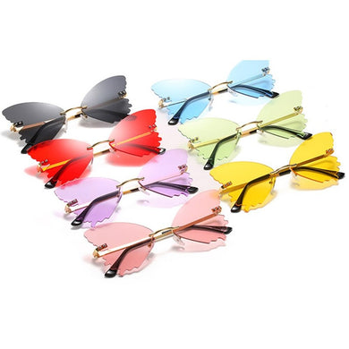 MAYTEN Frameless Butterfly Sunglasses for Women Rimeless Cute Animals Sun Glasses Female Eyewear 2023 Brand Design