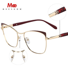 Carica l&#39;immagine nel visualizzatore di Gallery, MEESHOW Glasses Frame Men women cat eye Prescription Eyeglasses Female Myopia Optical Frames Clear Spectacles Eyewear glasses