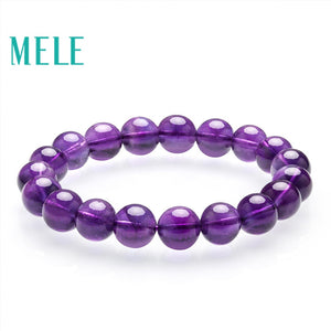 Natural South Africa Amethyst strand bracelets for women and girl,8mm and 10mm round beads gemstone fine jewelry