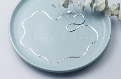 UOMO DONNA 2MM Lady 100% reale. Collana con lama in osso di serpente piatto in argento sterling 925 con catena 46,4 cm GTLX1425 