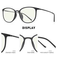 Load image into Gallery viewer, MERRYS Anti Blue Light Glasses For Men Women TR90 Screen Protection Glasses Retro Oval Eyeglasses Pure Titanium Temples S2501FLG