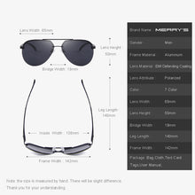Load image into Gallery viewer, MERRYS Brand Men 100% Polarized Aluminum Alloy Frame Sunglasses  Mens Driving Sunglasses S8281