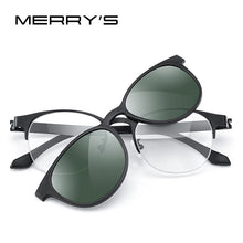 Carica l&#39;immagine nel visualizzatore di Gallery, MERRYS DESIGN 2 In 1 Magnet Polarized Clip On Glasses Frame For Women Clip Glasses Optical Prescription Eyeglasses Frame S2786