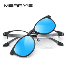 Carica l&#39;immagine nel visualizzatore di Gallery, MERRYS DESIGN 2 In 1 Magnet Polarized Clip On Glasses Frame For Women Clip Glasses Optical Prescription Eyeglasses Frame S2786