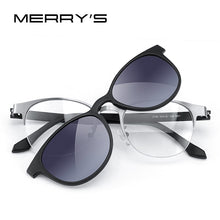 Carica l&#39;immagine nel visualizzatore di Gallery, MERRYS DESIGN 2 In 1 Magnet Polarized Clip On Glasses Frame For Women Clip Glasses Optical Prescription Eyeglasses Frame S2786