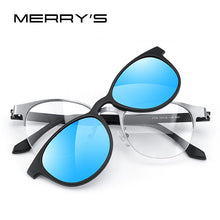 Carica l&#39;immagine nel visualizzatore di Gallery, MERRYS DESIGN 2 In 1 Magnet Polarized Clip On Glasses Frame For Women Clip Glasses Optical Prescription Eyeglasses Frame S2786