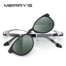Carica l&#39;immagine nel visualizzatore di Gallery, MERRYS DESIGN 2 In 1 Magnet Polarized Clip On Glasses Frame For Women Clip Glasses Optical Prescription Eyeglasses Frame S2786