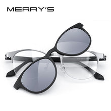 Carica l&#39;immagine nel visualizzatore di Gallery, MERRYS DESIGN 2 In 1 Magnet Polarized Clip On Glasses Frame For Women Clip Glasses Optical Prescription Eyeglasses Frame S2786