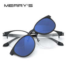 Carica l&#39;immagine nel visualizzatore di Gallery, MERRYS DESIGN 2 In 1 Magnet Polarized Clip On Glasses Frame For Women Clip Glasses Optical Prescription Eyeglasses Frame S2786