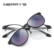 Carica l&#39;immagine nel visualizzatore di Gallery, MERRYS DESIGN 2 In 1 Magnet Polarized Clip On Glasses Frame For Women Clip Glasses Optical Prescription Eyeglasses Frame S2786
