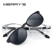 Carica l&#39;immagine nel visualizzatore di Gallery, MERRYS DESIGN 2 In 1 Magnet Polarized Clip On Glasses Frame For Women Clip Glasses Optical Prescription Eyeglasses Frame S2786
