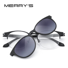 Carica l&#39;immagine nel visualizzatore di Gallery, MERRYS DESIGN 2 In 1 Magnet Polarized Clip On Glasses Frame For Women Clip Glasses Optical Prescription Eyeglasses Frame S2786