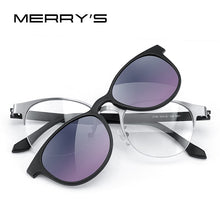 Carica l&#39;immagine nel visualizzatore di Gallery, MERRYS DESIGN 2 In 1 Magnet Polarized Clip On Glasses Frame For Women Clip Glasses Optical Prescription Eyeglasses Frame S2786
