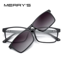 Carica l&#39;immagine nel visualizzatore di Gallery, MERRYS DESIGN 5 In 1 Magnet Polarized Clip Glasses Frame Men Women TR90 Glasses Frame Square Eyeglasses S2149