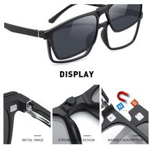 Carica l&#39;immagine nel visualizzatore di Gallery, MERRYS DESIGN 5 In 1 Magnet Polarized Clip Glasses Frame Men Women TR90 Glasses Frame Square Eyeglasses S2149