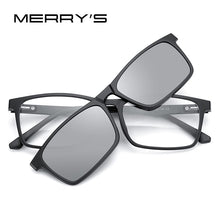 Carica l&#39;immagine nel visualizzatore di Gallery, MERRYS DESIGN 5 In 1 Magnet Polarized Clip Glasses Frame Men Women TR90 Glasses Frame Square Eyeglasses S2149