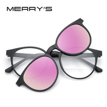 Load image into Gallery viewer, MERRYS DESIGN 5 In 1 Magnet Polarized Clip Glasses Frame Women Round Glasses Frame Eyeglasses S2320
