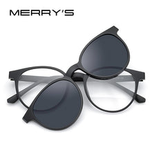 Load image into Gallery viewer, MERRYS DESIGN 5 In 1 Magnet Polarized Clip Glasses Frame Women Round Glasses Frame Eyeglasses S2320