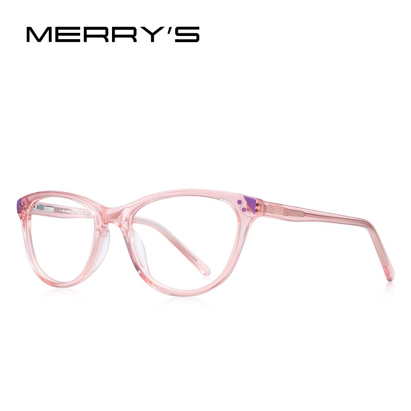 MERRYS DESIGN Cat Eye Girls Glasses Frames Kids Anti Blue Ray Light Blocking Computer Glasses For Girl Acetate Frames S7800FLG