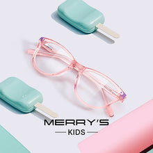 Carica l&#39;immagine nel visualizzatore di Gallery, MERRYS DESIGN Cat Eye Girls Glasses Frames Kids Anti Blue Ray Light Blocking Computer Glasses For Girl Acetate Frames S7800FLG