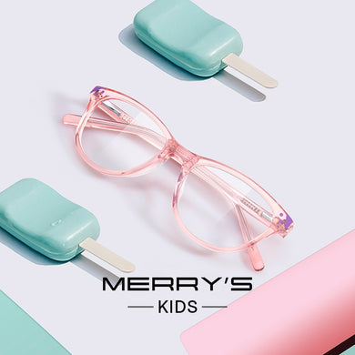 MERRYS DESIGN Cat Eye Girls Glasses Frames Kids Anti Blue Ray Light Blocking Computer Glasses For Girl Acetate Frames S7800FLG