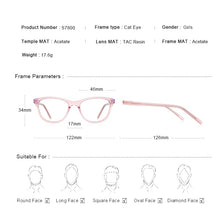 Carica l&#39;immagine nel visualizzatore di Gallery, MERRYS DESIGN Cat Eye Girls Glasses Frames Kids Anti Blue Ray Light Blocking Computer Glasses For Girl Acetate Frames S7800FLG