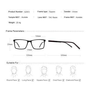 MERRYS DESIGN Classic Men Glasses Frames Acetate Optics Frame  Square Prescription Glasses Frames Optical Eyewear S2951