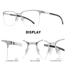 Carica l&#39;immagine nel visualizzatore di Gallery, MERRYS DESIGN Classic Men Titanium Alloy Optical Glasses Frames Male Ultralight Square Half Frame Eyeglasses S2367