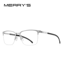 Carica l&#39;immagine nel visualizzatore di Gallery, MERRYS DESIGN Classic Men Titanium Alloy Optical Glasses Frames Male Ultralight Square Half Frame Eyeglasses S2367