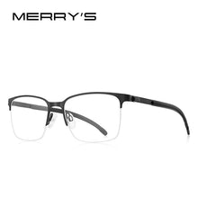 Carica l&#39;immagine nel visualizzatore di Gallery, MERRYS DESIGN Classic Men Titanium Alloy Optical Glasses Frames Male Ultralight Square Half Frame Eyeglasses S2367