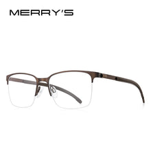 Carica l&#39;immagine nel visualizzatore di Gallery, MERRYS DESIGN Classic Men Titanium Alloy Optical Glasses Frames Male Ultralight Square Half Frame Eyeglasses S2367