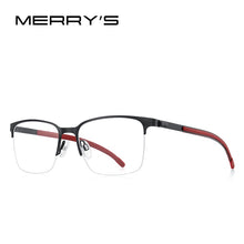 Carica l&#39;immagine nel visualizzatore di Gallery, MERRYS DESIGN Classic Men Titanium Alloy Optical Glasses Frames Male Ultralight Square Half Frame Eyeglasses S2367