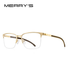 Carica l&#39;immagine nel visualizzatore di Gallery, MERRYS DESIGN Classic Men Titanium Alloy Optical Glasses Frames Male Ultralight Square Half Frame Eyeglasses S2367