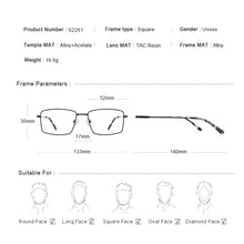 Carica l&#39;immagine nel visualizzatore di Gallery, MERRYS DESIGN Classic Men Titanium Alloy Optical Glasses Frames Ultralight Square Myopia Prescription Eyeglasses S2261