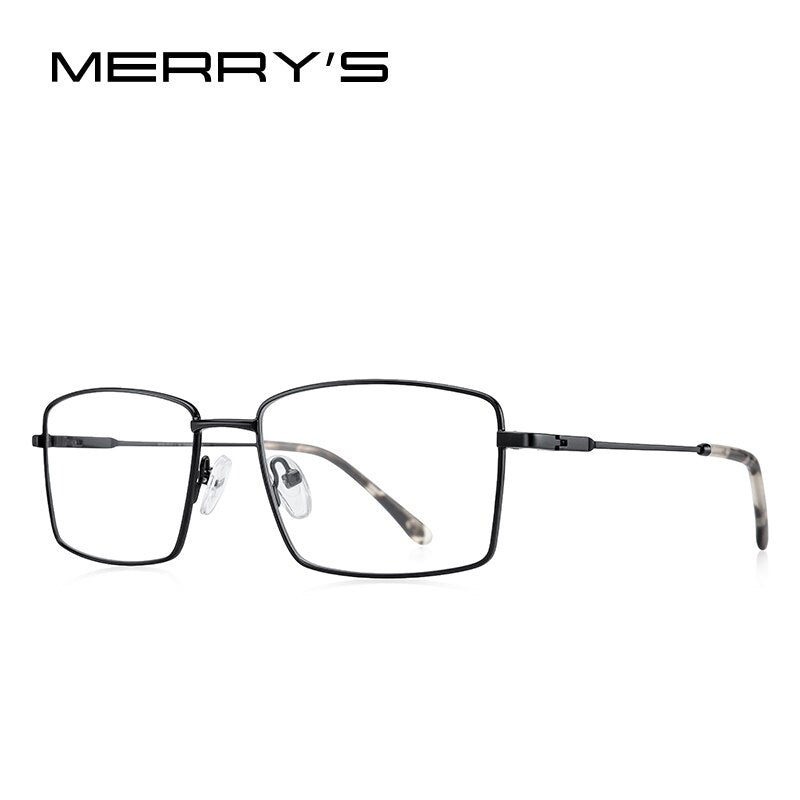 MERRYS DESIGN Classic Men Titanium Alloy Optical Glasses Frames Ultralight Square Myopia Prescription Eyeglasses S2261