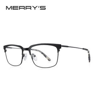MERRYS DESIGN Classic Men Titanium Alloy Optical Glasses Frames Women Ultralight Square Myopia Prescription Eyeglasses S2084