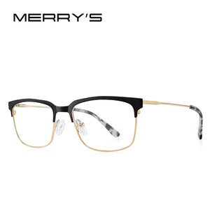 MERRYS DESIGN Classic Men Titanium Alloy Optical Glasses Frames Women Ultralight Square Myopia Prescription Eyeglasses S2084